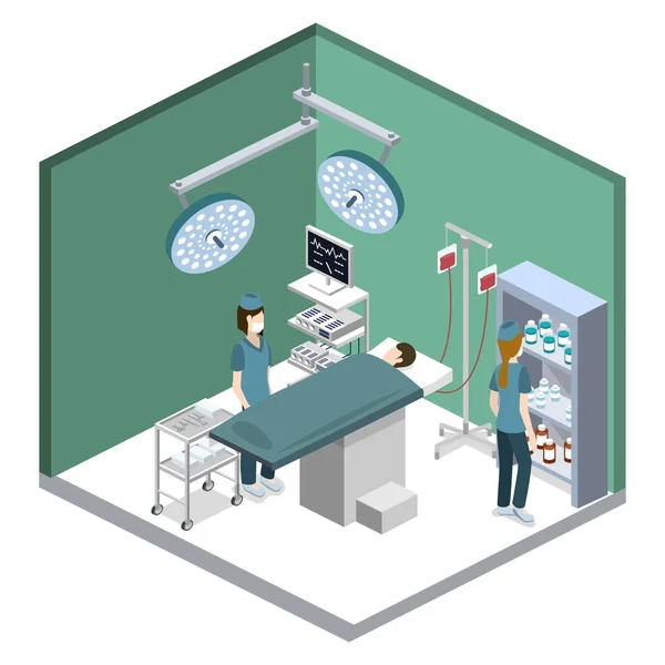 人と病院手術室 — ストックベクタ
