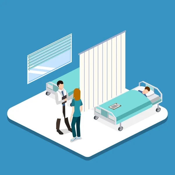 Sala de hospital con personas — Vector de stock