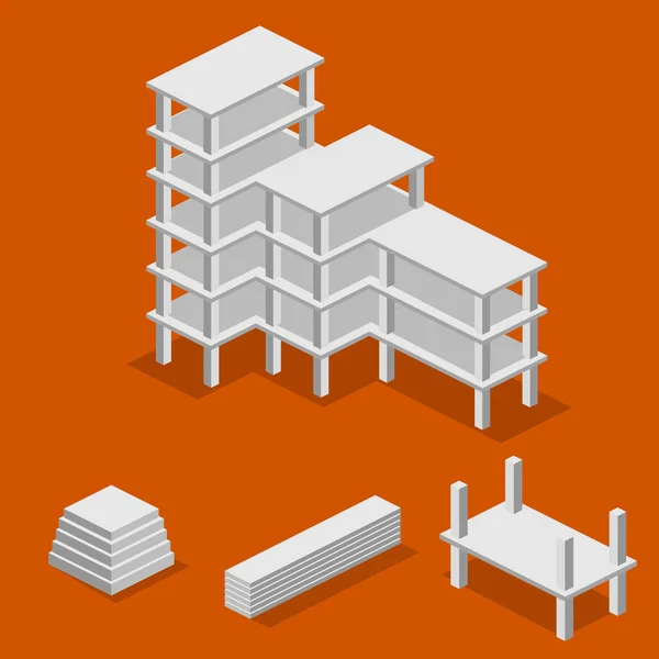 Éléments et blocs isométriques — Image vectorielle