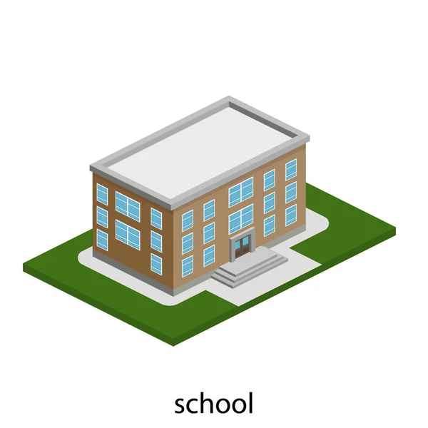 Ícone de edifício escola — Vetor de Stock