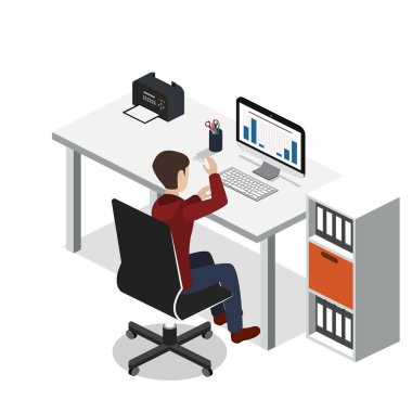 Ofis iç çalışan ile 