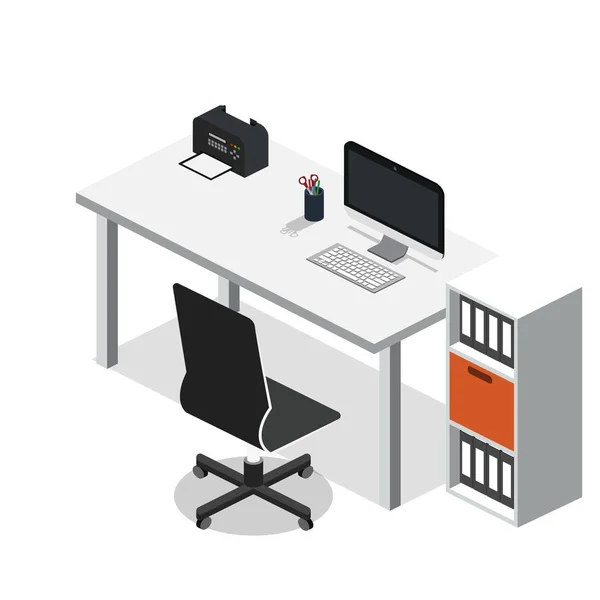 Leerer Büroinnenraum — Stockvektor