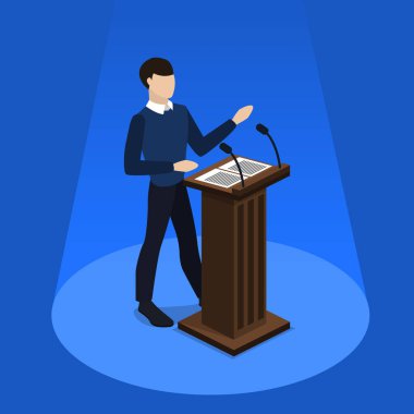 Çizgi film adam karakteri tribün ile