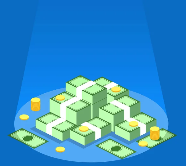 Pila de dinero icono — Vector de stock