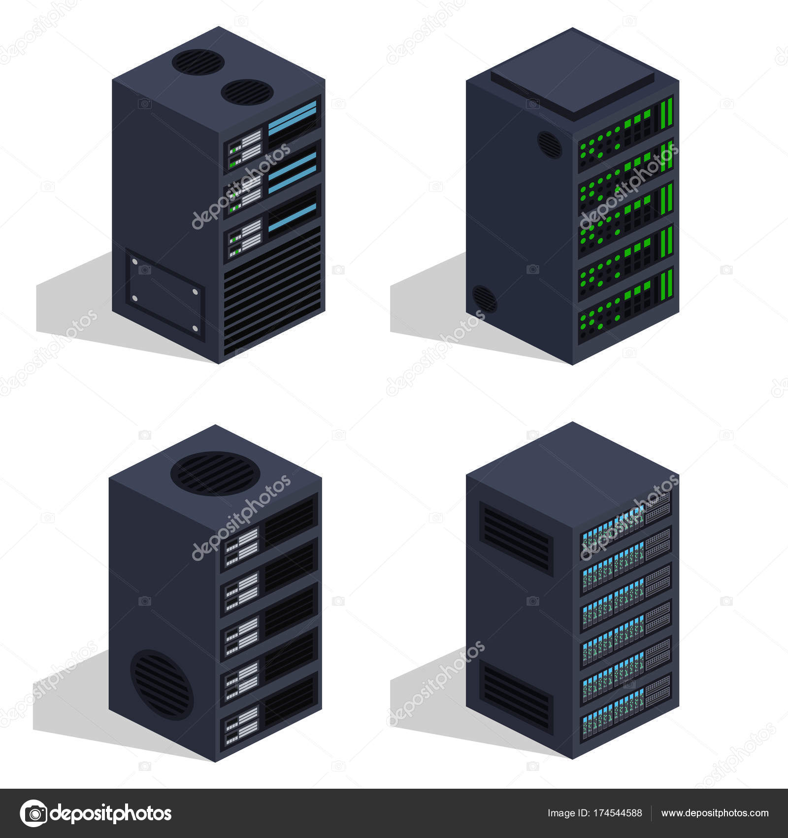 Server Room Data Center Stock Vector C Cathal Shtadler