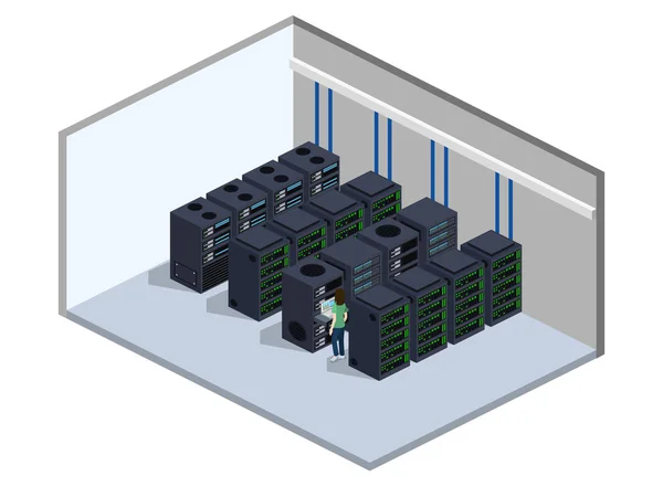 Rechenzentren im Serverraum — Stockvektor