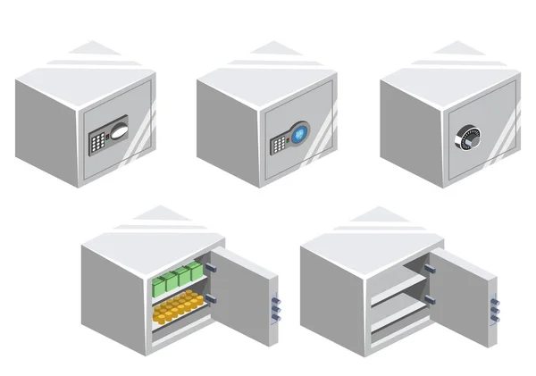 Cassette di sicurezza per denaro e documenti — Vettoriale Stock