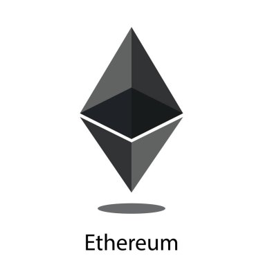 cryptocurrency elektronik para (altcoin) Ethereum. Düz vektör çizim 