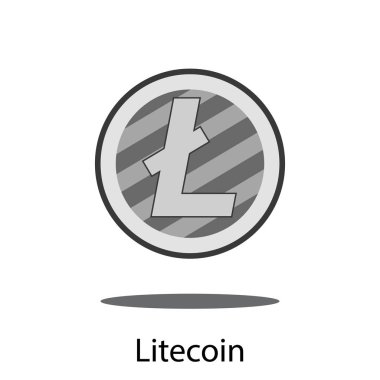  cryptocurrency elektronik para (altcoin) Litecoin. Düz vektör çizim   
