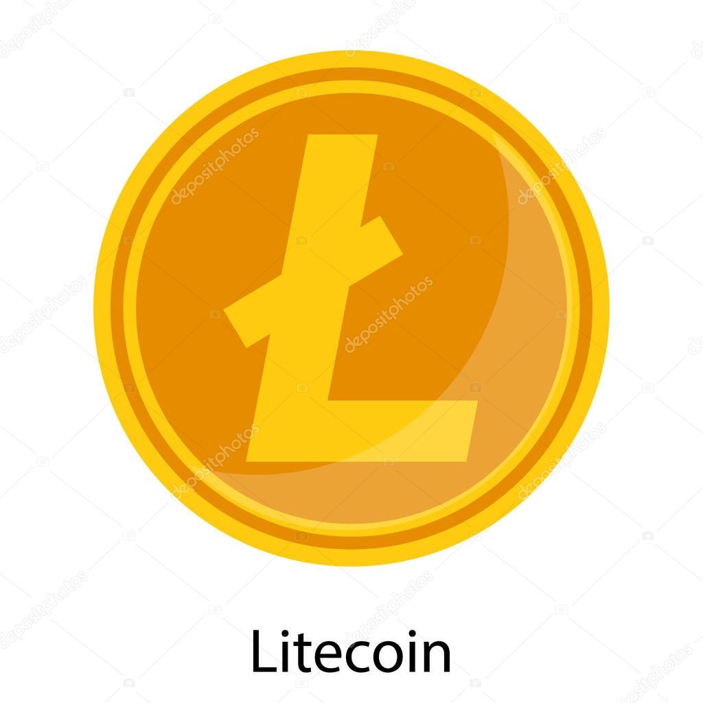 Cryptocurrency electronic coin (altcoin) Litecoin . Flat vector illustration