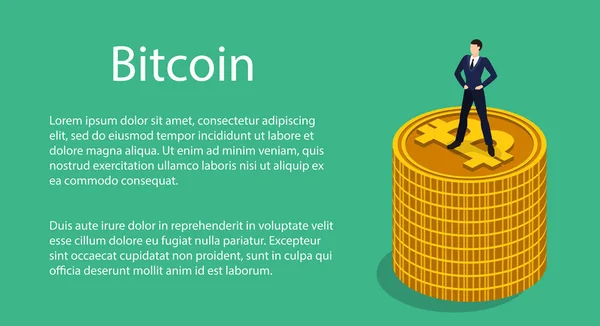 Kryptowährung Bitcoin mit Menschen — Stockvektor