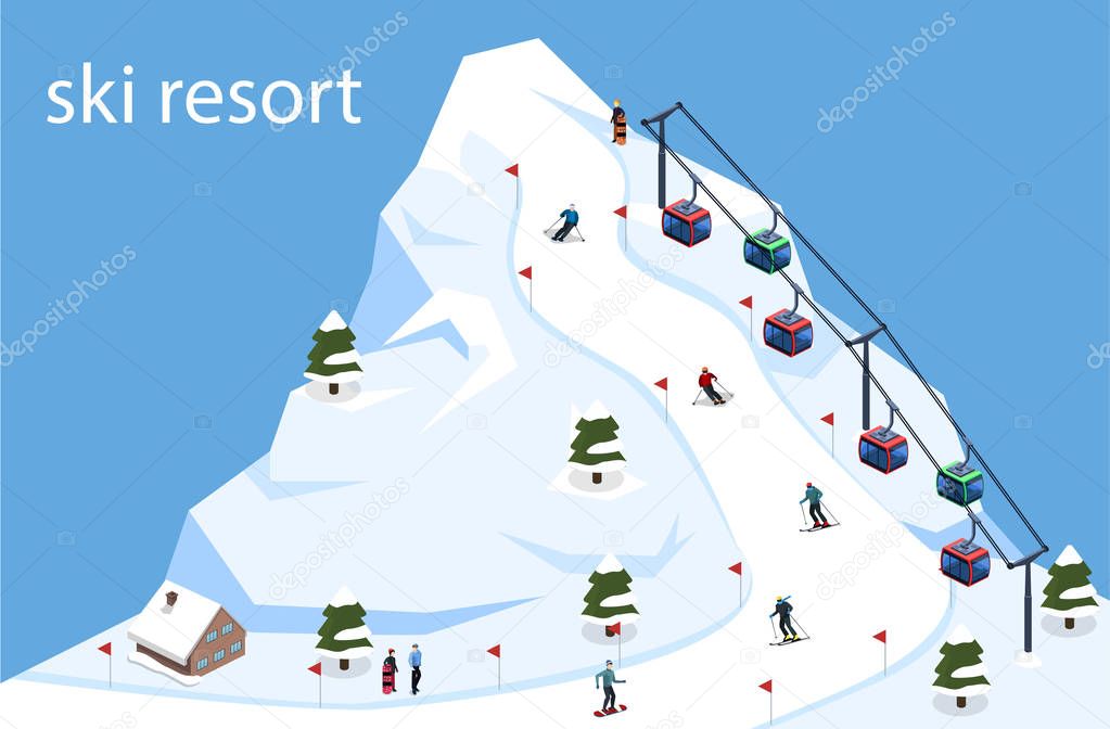 ski resort with a cable car 