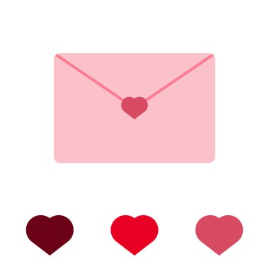 Mutlu Sevgililer günü kartı düz vektör çizim