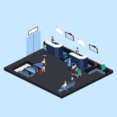 insanlar havaalanında uçak bekliyor ve Bagaj