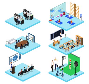 office, konferans, okul, stüdyo ve spor ile platformlar kümesi