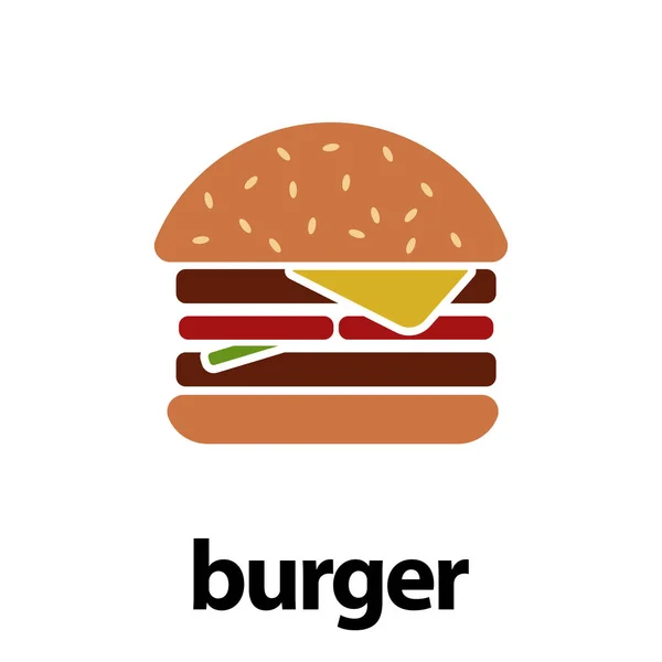 Hamburger Oder Cheeseburger Logo Für Werbung Auf Weißem Hintergrund — Stockvektor