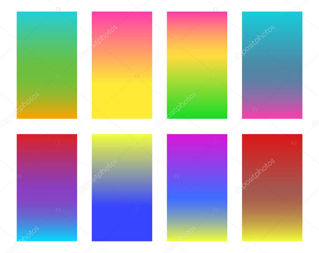 Collection of colorful vertical gradient backgrounds