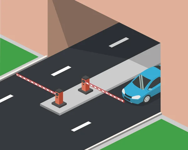 Entrée Sortie Parking Design Plat — Image vectorielle