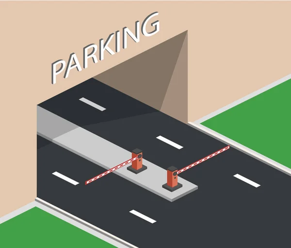停车场平面设计的出入口 — 图库矢量图片