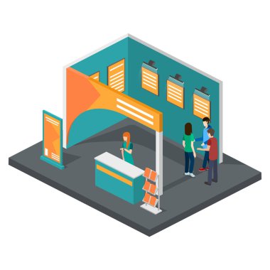 Expo sergi kişi ile stand