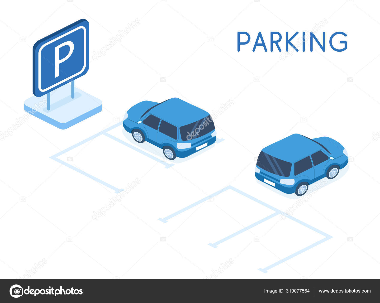 Ilustração 3d Do Estacionamento Subterrâneo Ilustração Stock