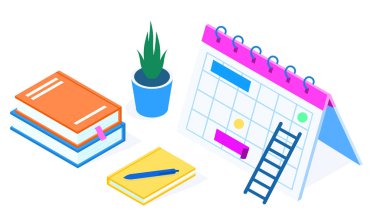 Modern konsept vektör teslim tarihi takım çalışması izometrik illüstrasyon.