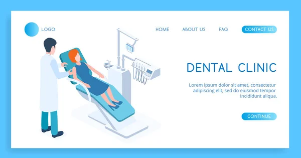 Modern Dental Concept Clinic Vector Isometric Illustration — 스톡 벡터