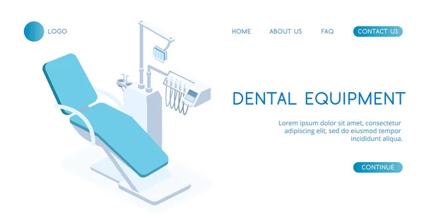 Modern Dental Equipment Concept Vector Isometric Illustration — 스톡 벡터