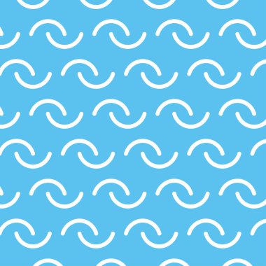 kesintisiz beyaz çizgi eğrisi soyut deseni ile mavi arka plan, vektör