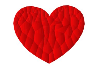 Çokgen kırmızı kalp simgesi, vektör, illüstrasyon, kopya alanı metin için