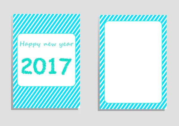 mutlu yeni yıl 2017 kartı, vektör, çizim, metin, düzenlenebilir bir şablona, kapak kağıt, broşür, dikey yönlendirmesi, mavi ve yeşil gölge kopya alanı şekli yıldız