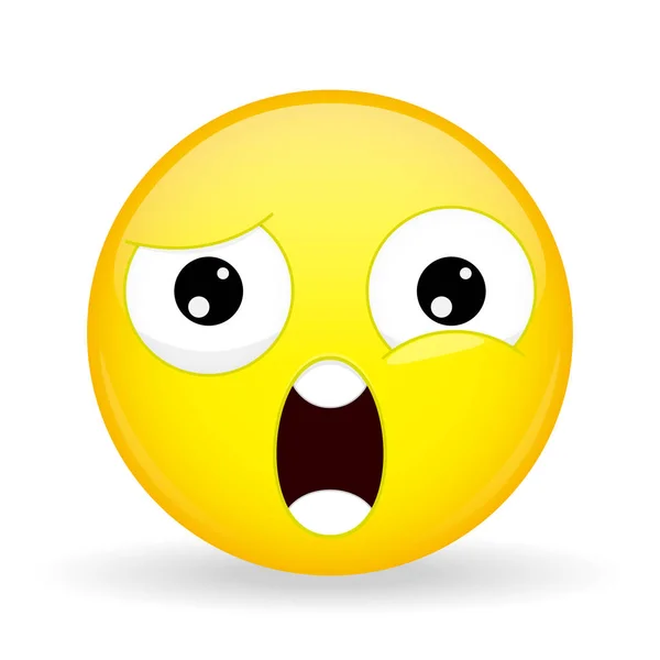 What emoji. Shock emotion. Wtf emoticon. Cartoon style. Vector illustration smile icon. — Stock Vector
