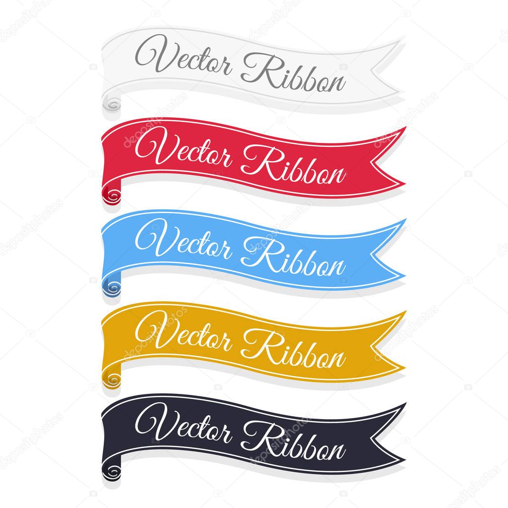 Set of vector banner ribbons. 