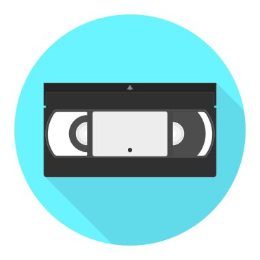 Vektör Vhs kaset simgesi. Video kaset düz simgesi. 