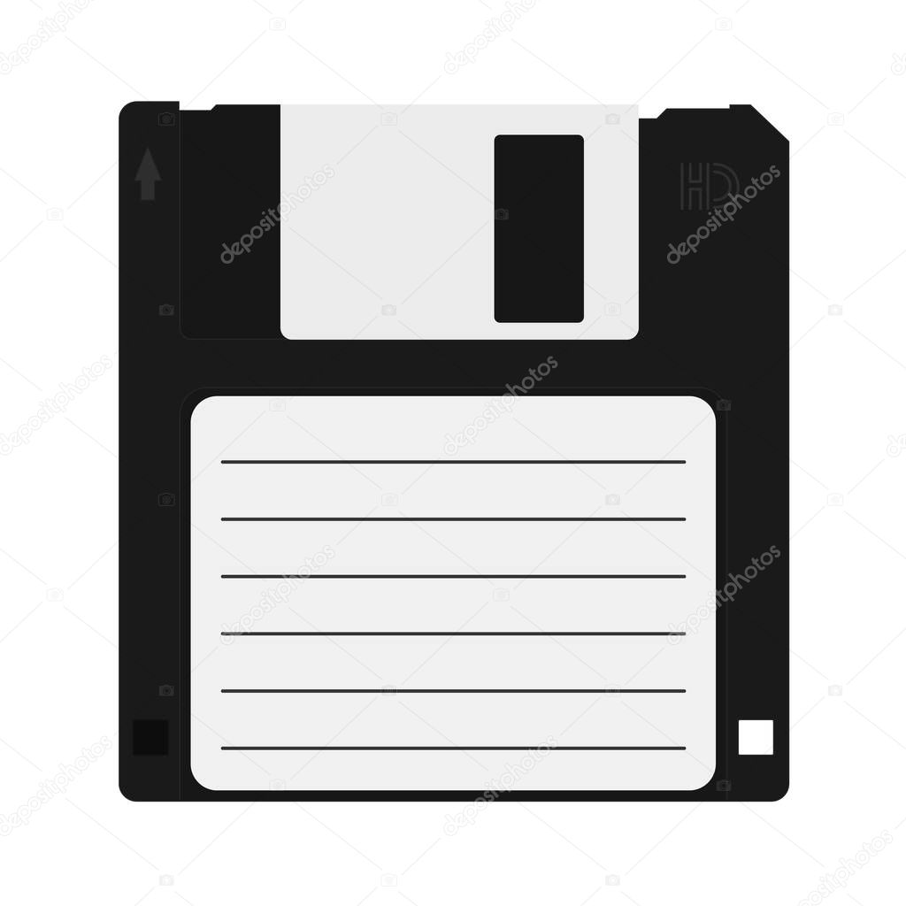 Vector floppy disk icon. Information carrier flat icon. 