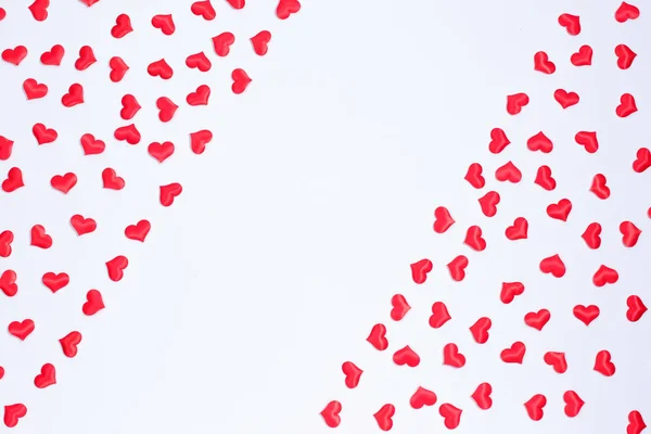 Red hearts for Valentines Day Background on white Background. — 스톡 사진