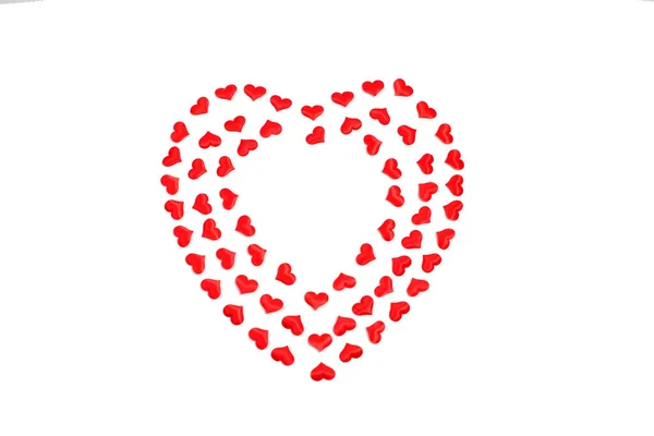 Красное Сердце День Святого Валентина Фон Изолированы Белом Фоне Праздничный — стоковое фото