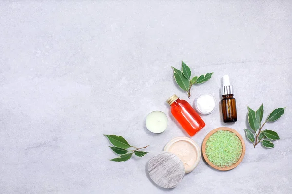 Spa termék összetétele tengeri só és természetes kozmetikai — Stock Fotó