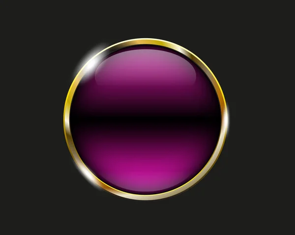 Bouton brillant violet avec des éléments métalliques, conception vectorielle pour nous — Image vectorielle