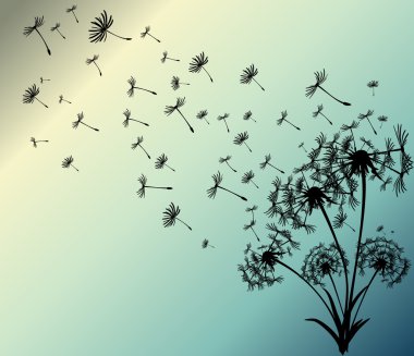 dandelions vektör arka plan ile soyut kartı