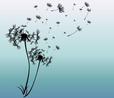 dandelions vektör arka plan ile soyut kartı