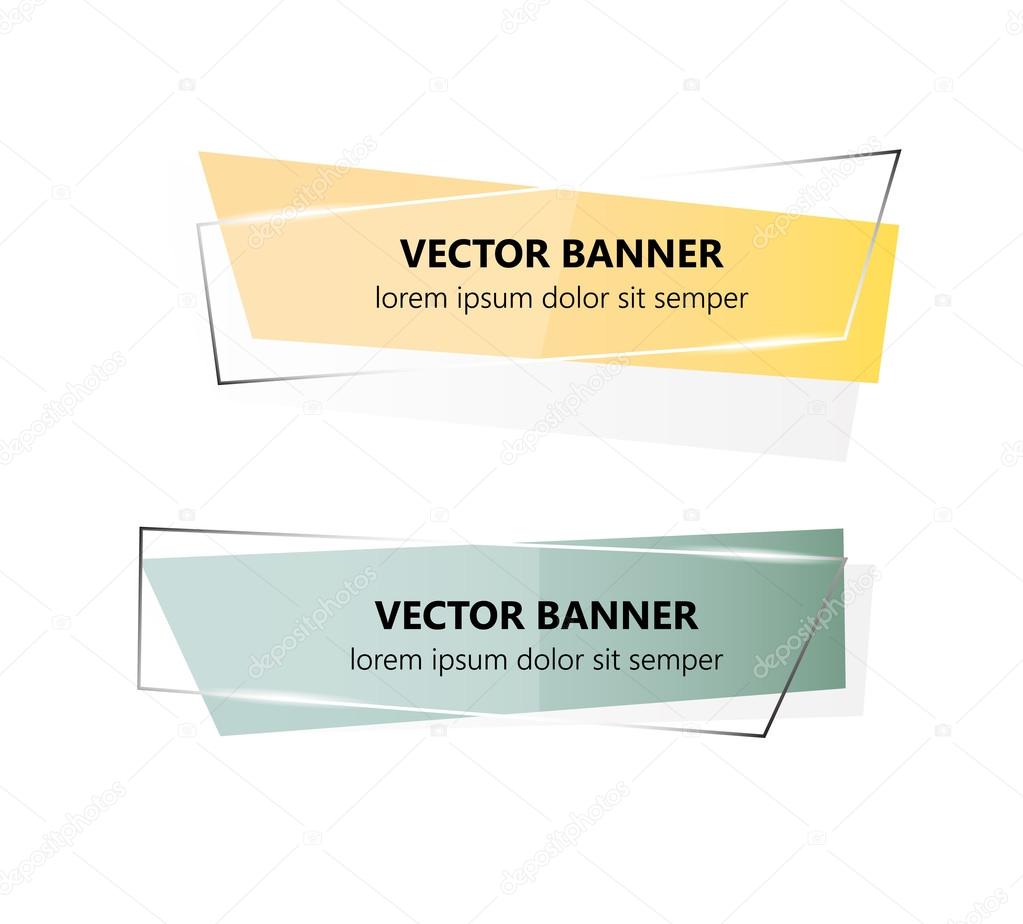 Vector infographic origami banners set.