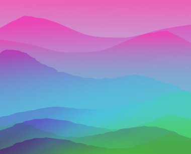 Gün batımında yüksek dağlar