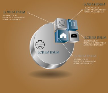 soyut 3d vektör kağıt Infographic öğeleri. Metaball infograph