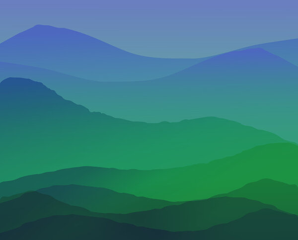 High mountains at sunset