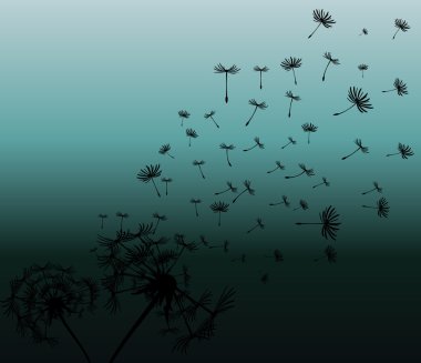 dandelions vektör arka plan ile soyut kartı