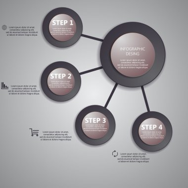 Bilgi grafik iş şablonu vektör çizim