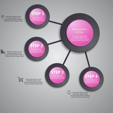 Bilgi grafik iş şablonu vektör çizim
