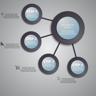 Bilgi grafik iş şablonu vektör çizim