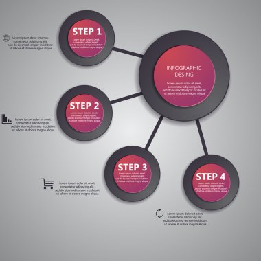 Bilgi grafik iş şablonu vektör çizim